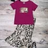 Sydney So Sweet New Arrivals Wild One Plum Leopard Bell Bottom Girls Outfit
