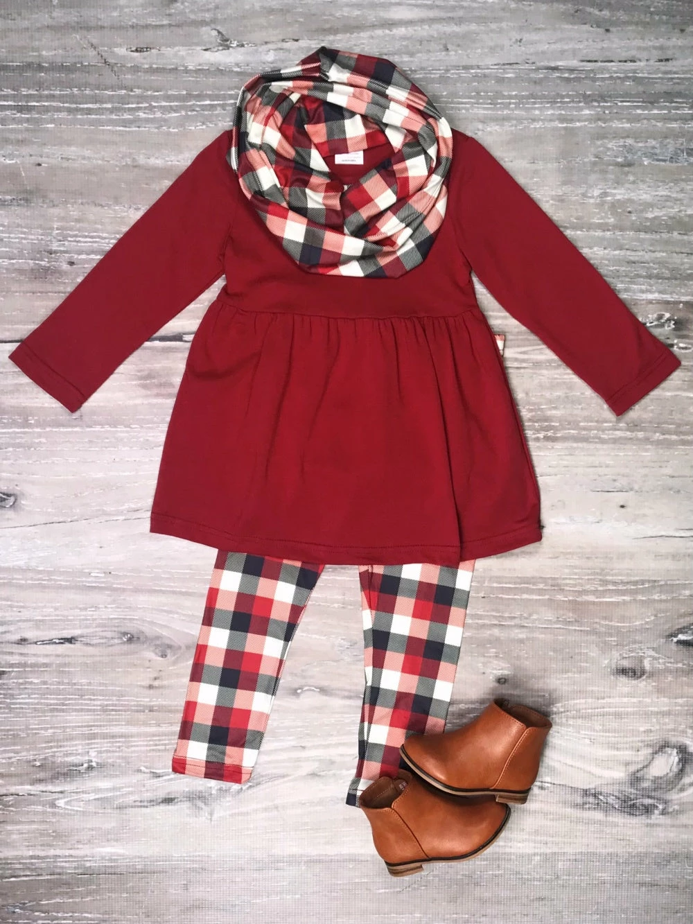 Sydney So Sweet Scarf Outfits Winter Buffalo Plaid Red & Black Girls Scarf Outfit 1 Sydney So Sweet Scarf Outfits Winter Buffalo Plaid Red & Black Girls Scarf Outfit
