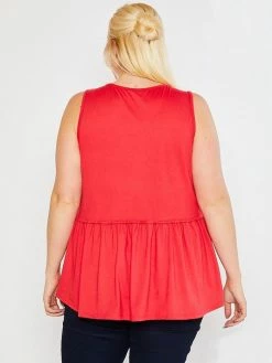Sydney So Sweet Women's Regular Or Plus Size Babydoll Supersoft Knit Tank Top Coral