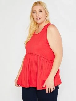 Sydney So Sweet Women's Regular Or Plus Size Babydoll Supersoft Knit Tank Top Coral 6 Sydney So Sweet Women's Regular Or Plus Size Babydoll Supersoft Knit Tank Top Coral