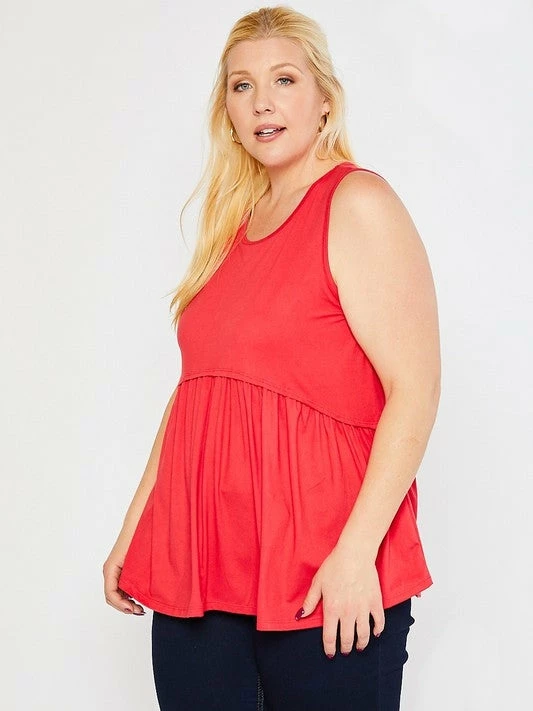 Sydney So Sweet Women's Regular Or Plus Size Babydoll Supersoft Knit Tank Top Coral 3 Sydney So Sweet Women's Regular Or Plus Size Babydoll Supersoft Knit Tank Top Coral