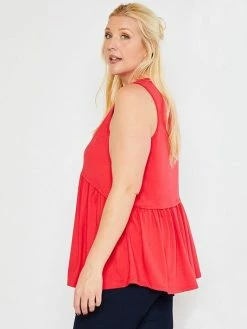 Sydney So Sweet Women's Regular Or Plus Size Babydoll Supersoft Knit Tank Top Coral 7 Sydney So Sweet Women's Regular Or Plus Size Babydoll Supersoft Knit Tank Top Coral