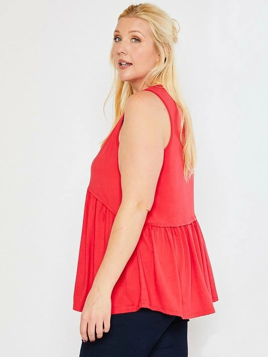 Sydney So Sweet Women's Regular Or Plus Size Babydoll Supersoft Knit Tank Top Coral 4 Sydney So Sweet Women's Regular Or Plus Size Babydoll Supersoft Knit Tank Top Coral