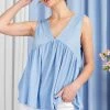 Sydney So Sweet Women's V-Neck Baby Doll Tank Top Periwinkle