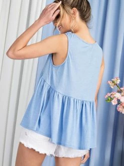 Sydney So Sweet Women's V-Neck Baby Doll Tank Top Periwinkle