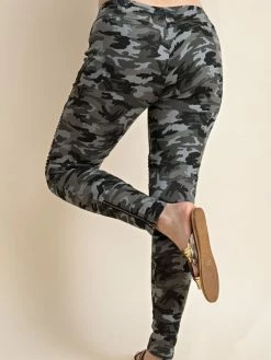 Sydney So Sweet Women's Clothing Women's & Plus Camouflage Pin Tucked Side Zipper Skinny Jeggings