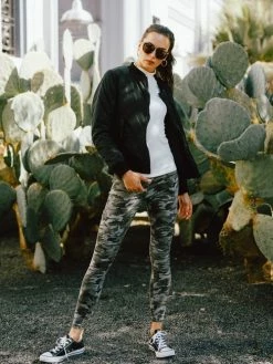 Sydney So Sweet Women's Clothing Women's & Plus Camouflage Pin Tucked Side Zipper Skinny Jeggings