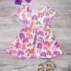 Sydney So Sweet New Arrivals World Full Of Rainbows Pink Speckled Girls Skater Dress